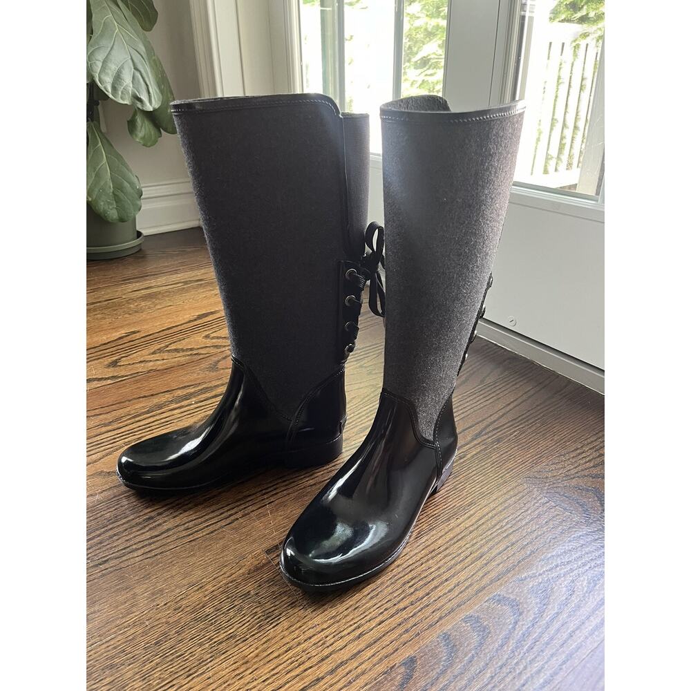 Michael Kors women rubber knee high boots size 8